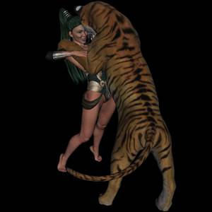 Female Tiger Porn - 3D-FM Cara & Tiger