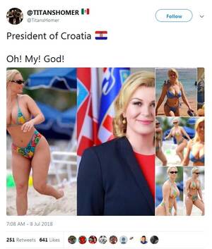 croatia nudist lifestyle - Viral Test: 'Croatian president in bikini' setting internet on fire