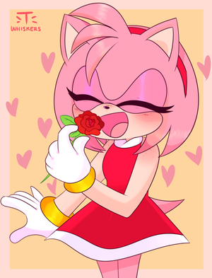 Amy Rose Porn Cum - 7863 - safe, artist:t-whiskers, amy rose (sonic), hedgehog, mammal, anthro,  sega, sonic the hedgehog (series), 2020, blushing, clothes, cute, dress,  eyes closed, female, flower, gloves, heart, quills, rose, simple  background, solo, solo