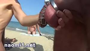 big penis handjob on beach - piss and multi cum on a swinger beach cap d'agde