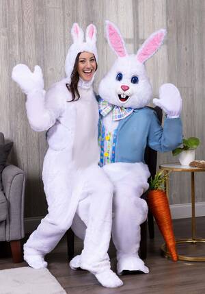 Elephant Costume Porn - White Bunny Adult Costume