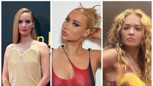 naked youtube celebrities - Stars Wearing Naked Outfits: Nude Illusion Dress, Top Photos | Life & Style