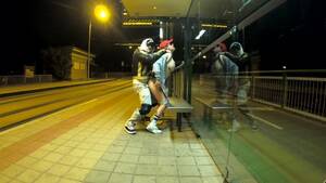 bus stop sex - Real quick risky sex with my stepbro at public bus stop with squirt orgasm  and cum in my mouth Real Porn Video - Rexxx