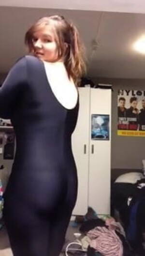 Chubby Spandex Porn - Chubby girl poses in her spandex spandex catsuit | xHamster