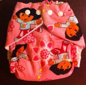 Diaper Dora Porn - Items similar to Dora The Explorer One Size Fitted Cloth Diaper, Pink on  Etsy