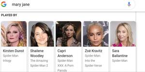 Kirsten Dunst Xxx Porn - I just wanted to know who played Mary Jane... But Google shows someone who  playes Mary Jane in a porn parody before the showing acteresses who  actually played her... : r/facepalm