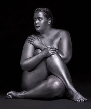 ebony bbw nude art - Plus Size Women In Metallic Paint Silvana Denker Photos