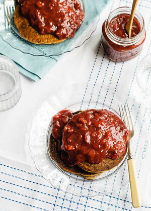 katy perry gangbang bukkake - GF Coconut Buckwheat Pancakes with Strawberry Rhubarb Compote