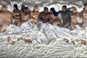 Kim Nude Porn - Taylor Swift, Kim K., and Other Celebs Snuggle Up Naked in Kanye's Music  Video for 'Famous'