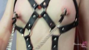 homemade tit clamps - Hot Bondage Slut Plays With Nipple Clamps And Teases Pussy With A Hitachi