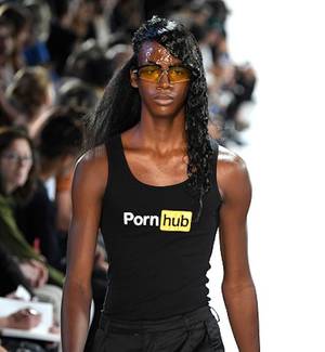 Air Gear Cosplay Porn - A model walks the runway in Pornhub branded Hood By Air gear at New York  Fashion