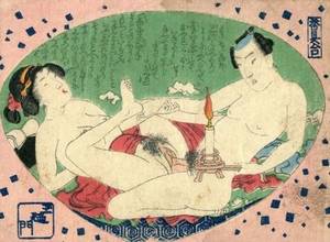 1850 Porn Drawing - shunga-art: Utagawa Surimono circa 1850