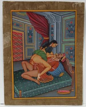 indian porn paintings - Indian Ratirahasya Erotic Art - Date Unknown - Old Indian Arts