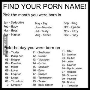 Funny Porn Names - What's your porn Name? - 9GAG