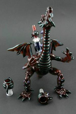 Glass Bong Porn - Mako Heady Sculpted Dragon with Opal