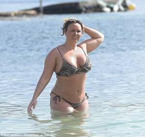 celebrity beach voyeur - Chanelle Hayes in bikini as she cuddles with boyfriend Ryan Oates in Ibiza  | Daily Mail Online