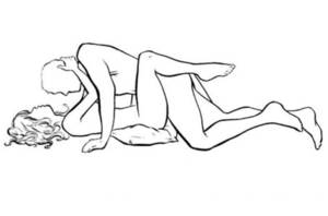 Best Sex Positions Missionary - Line illustration of a man and a woman in the missionary position: She is  laying