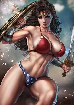 Bikini Superhero Porn - Wonder Woman Larger Breasts,Bikini & SFW versions {DandonFuga) : r/ superheroporn