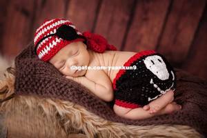 Baby Costume Porn - Unisex Cute Pirate Hat Eye Mask Diaper Skull Set Newborn Baby Photography  Prop Handmade Crochet Knitted Costume Animal Backpack High Quality Costume  Antl ...