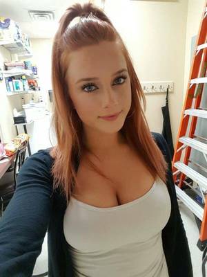 Big Tits Redhead Perm - Sexy redheaded teen in tank top and sweater