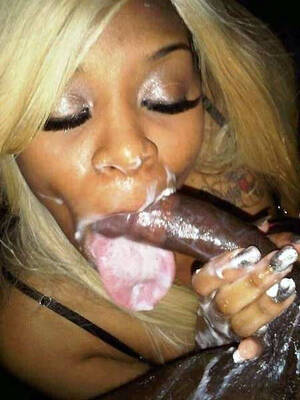 black girls eat cum - Some pics. Black babe eat cum., big picture #4.