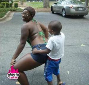 Ghetto Mom - Mama teaching her son right