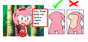 Amy Rose Porn Sprites - Why the heck do people keep drawing Amy with a tan/cream belly when she  actually has a full-on pink bod? (Image is by shadyever) :  r/SonicTheHedgehog