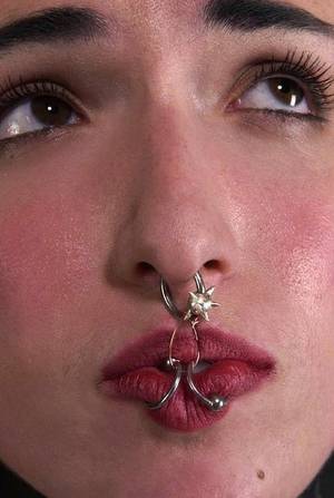 Bdsm Piercing Porn - perfect gag nose ring and lip piercings and wire