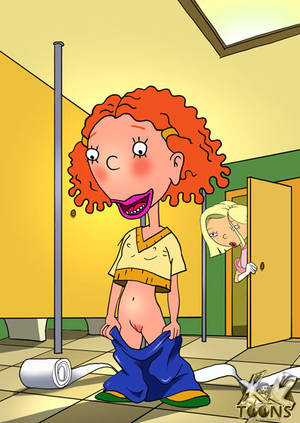 Cartoon Porn As Told By Ginger - Courtney notices Ginger when she walks out of the toilet cabin with naked  butt. Her