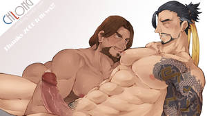 fisting nipples - 2boys abs anal bara blush erection fisting hanzo jesse_mccree licking male  male_only multiple_boys muscle muscles nipples