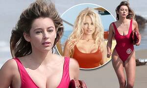 keeley hazell sex tape celebrity - Keeley Hazell shows off her curves in red swimsuit for Baywatch-style  photoshoot | Daily Mail Online