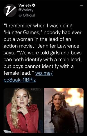 Jennifer Lawrence Butthole Porn - No one had ever put a woman in the lead of an action movie before The  Hunger Games, according to Jennifer Lawrence. : r/KotakuInAction