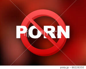 3d Porn Social - No porn 3D sign. Red line icon. Online concept....ã®ã‚¤ãƒ©ã‚¹ãƒˆç´ æ [86226350] - PIXTA