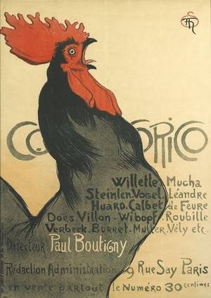 Coq Vintage Chicken Boy Porn - Cocorico, by ThÃ©ophile Alexandre Steinlen I'm probably the only person ever  who would think of putting this in a little boys room, but he love roosters!