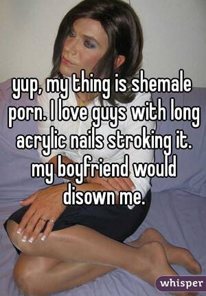 guys stroking shemales - yup, my thing is shemale porn. I love guys with long acrylic nails stroking  it. my