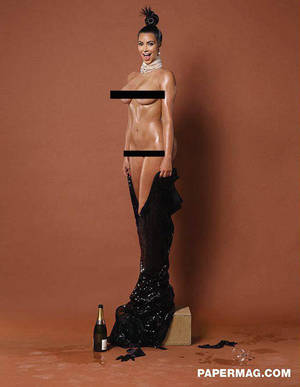 Kim Kardashian Oil Porn - Kim Kardashian naked Paper magazine