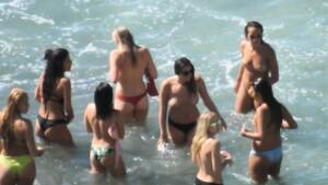 candid topless beach group - Group Of Girls First Time Topless Beach - EPORNER