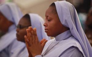 Kidnapped Schoolgirl Porn - Catholics Nuns attend a morning Mass given in honour of the kidnapped  Chibok schoolgirls, in