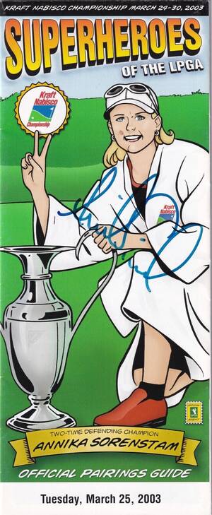 Annika Sorenstam Porn - ANNIKA SORENSTAM SIGNED AUTO'D 2003 KRAFT NABISCO PAIRINGS GUIDE BAS COA  LPGA | eBay