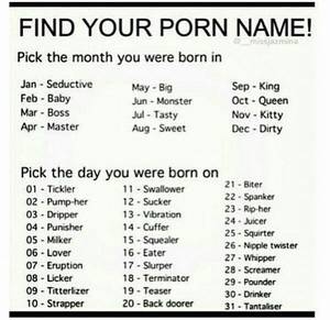 Funny Porn Names - What's your porn name?