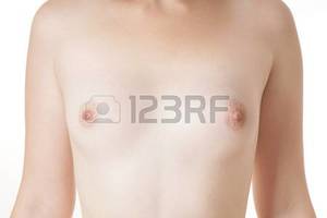 breast sizes nude - naked female breasts with cup size AA Stock Photo