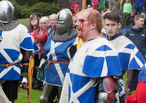 Medieval Warrior Porn - Armour-clad Scots see bloodshed and BUM injuries at medieval fighting  re-enactment at Scone Castle | The Scottish Sun