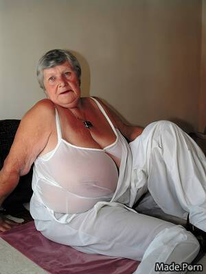 gigantic granny boobs - Porn image of gigantic boobs transparent chubby 90 begging cleavage natural  tits created by AI