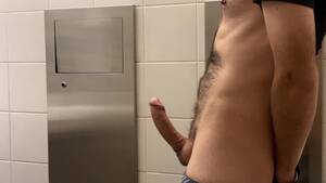 big dick masturbating toilet - Jerking Off My Big Cock In Public Restroom - xxx Mobile Porno Videos &  Movies - iPornTV.Net