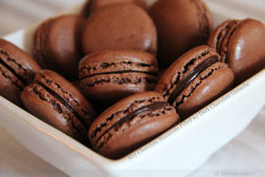 Chocolate Food Porn - Airy Chocolate Macarons Filled with Dark Chocolate Ganache