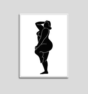 ebony bbw nude art - Black White Woman printable Woman Figure Minimal Nude Art - Etsy