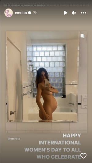 happy pregnant naked - Emily Ratajkowski Shares a Throwback Nude Pregnancy Photo for International  Women's Day