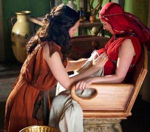 Ancient Greek Amazon Porn - Rosa Hoskins (Hephzibah) and Natasha Barrero (Miriam) in the Roman  Mysteries TV