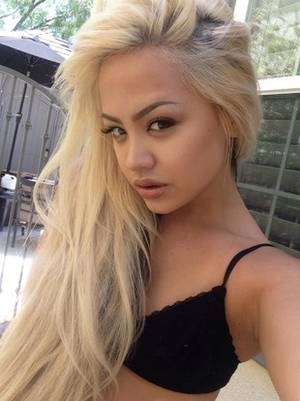 asian blonde hair - Young Asian beauty with long blond.