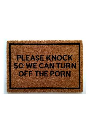 foot lettering - Please Knock So We Can Turn Off The Porn Coir Doormat by Clever Doormats on  @